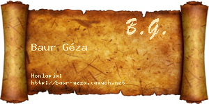 Baur Géza névjegykártya