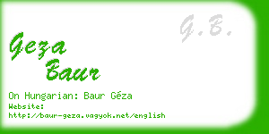 geza baur business card