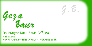 geza baur business card